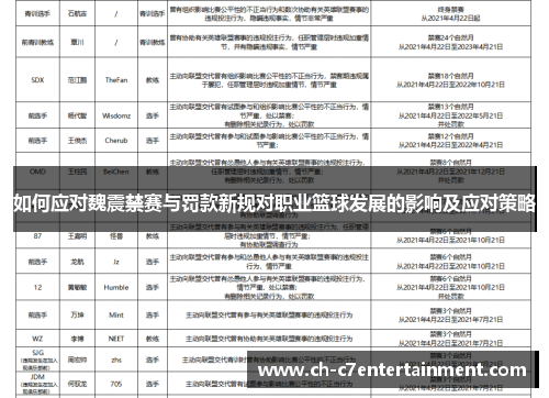 如何应对魏震禁赛与罚款新规对职业篮球发展的影响及应对策略