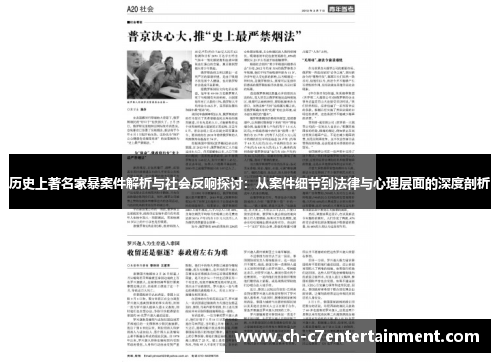 历史上著名家暴案件解析与社会反响探讨：从案件细节到法律与心理层面的深度剖析